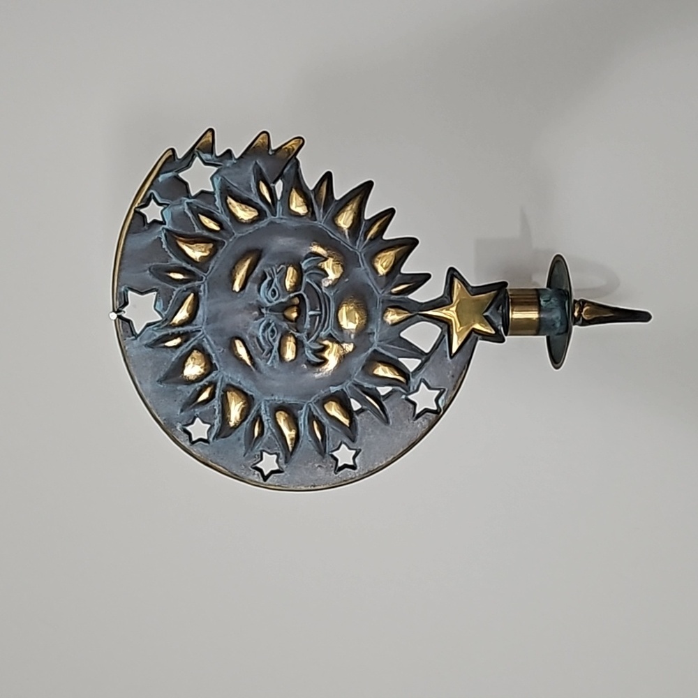 Sun and Stars wall taper candle holder